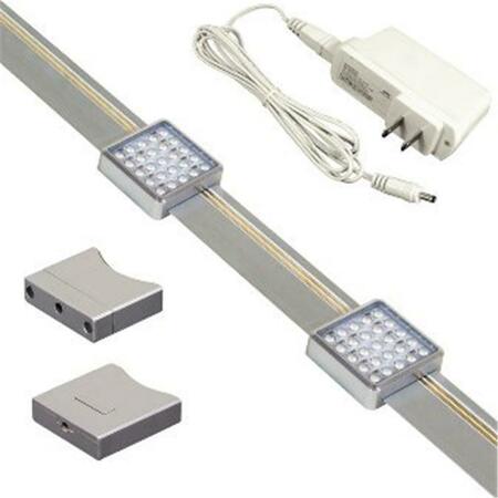 JESCO LIGHTING GROUP 3-Light Orionis 2ft Square LED Track Kit, Silver KIT-SD131-TR2-A